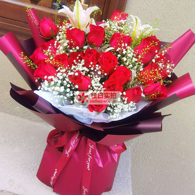 鄂州30朵红玫瑰百合，做你余生故事里的人