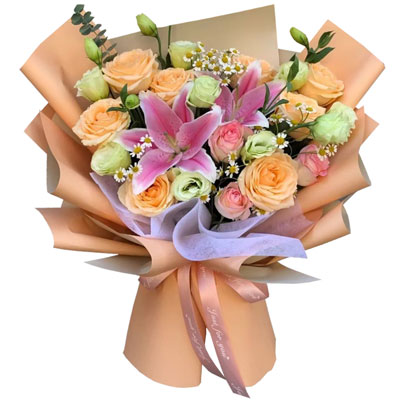 鄂州11朵玫瑰桔梗百合，陪你每个季节