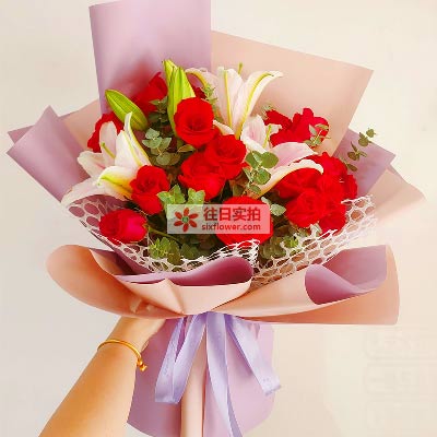 鄂州18朵红玫瑰百合,真情相守一生